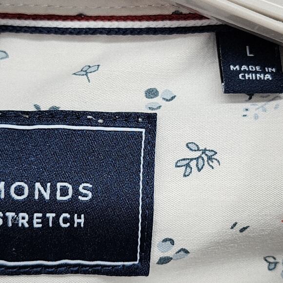 7 Diamonds Men’s Dress Shirt Large Light Blue 4-Way Stretch Short Sleeve - Picture 8 of 12